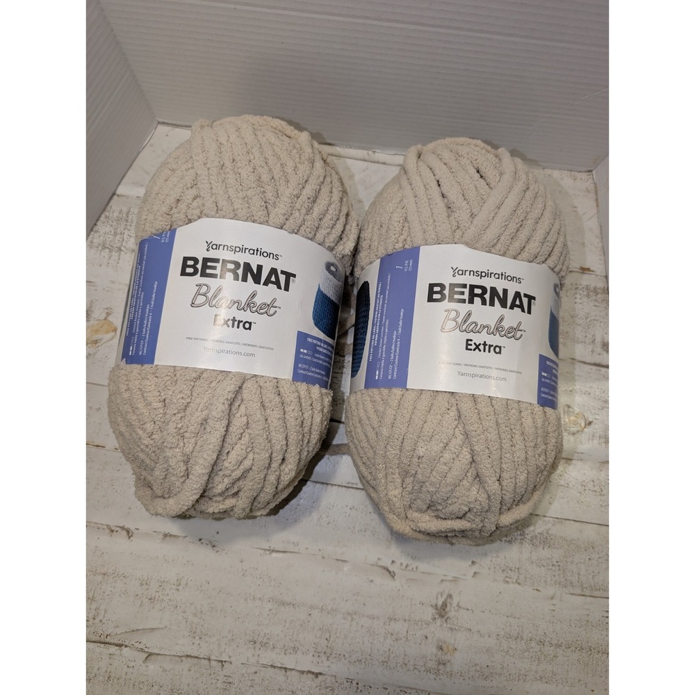 2 Skein Yarnspirations Bernat Blanket Extra Yarn 10.5oz/300g Almond NEW